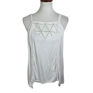 Ella Moss Lace Trim Cream Jersey Camisole Tank Size S